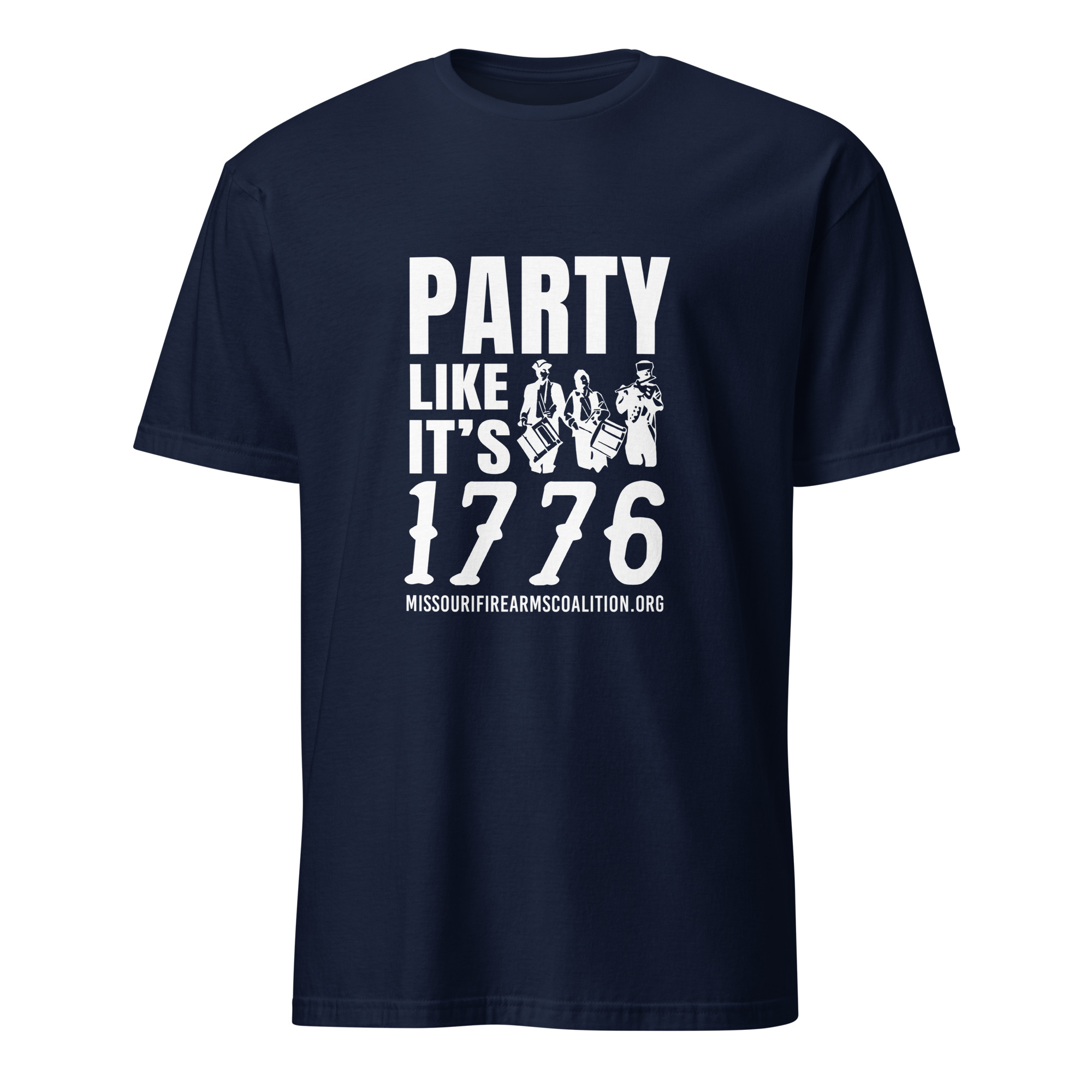Supersoft - Short Sleeve - White Text - "Party Like It's 1776" - Image 2