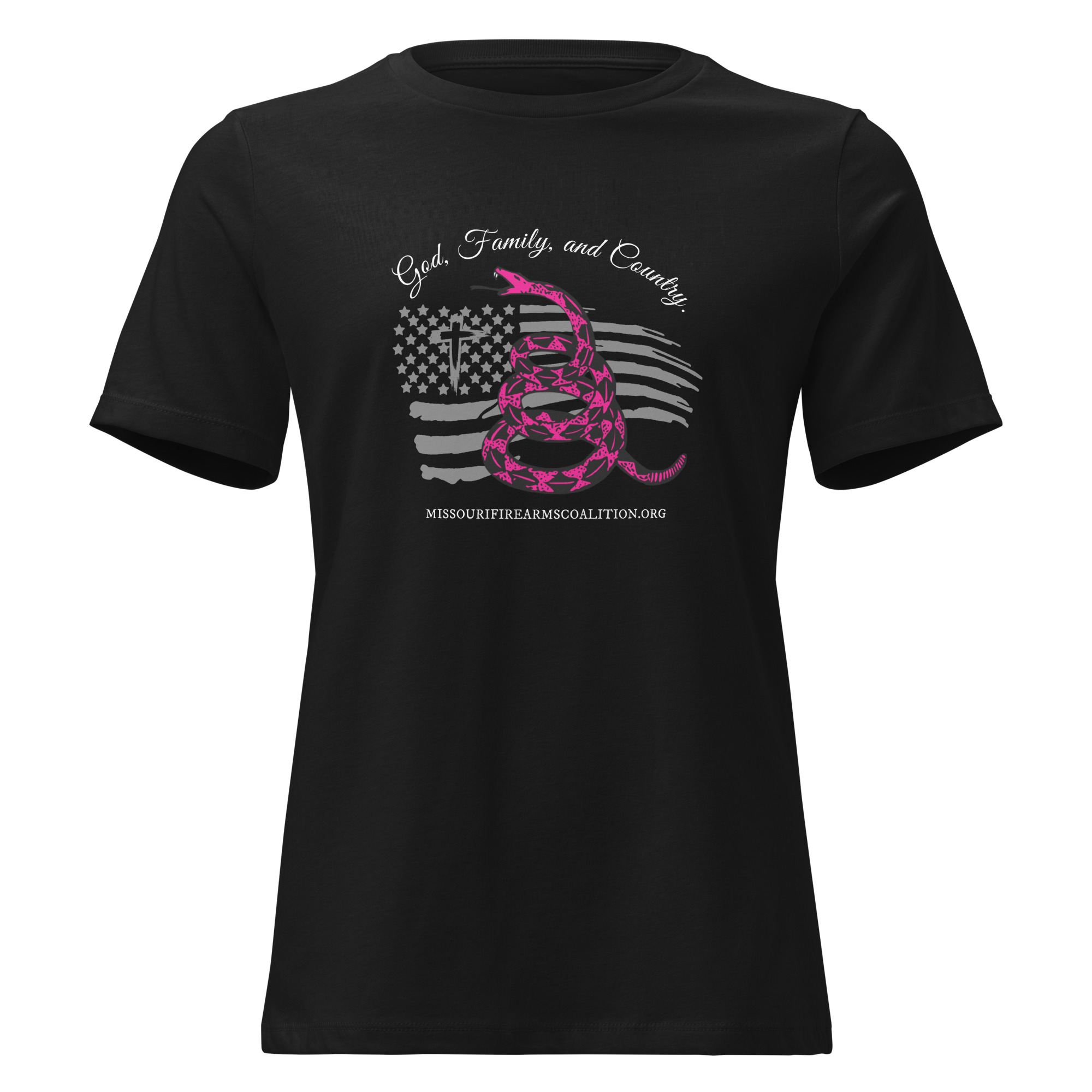 Supersoft - Short Sleeve - Women's - White Text - God, Family and Country - Image 3