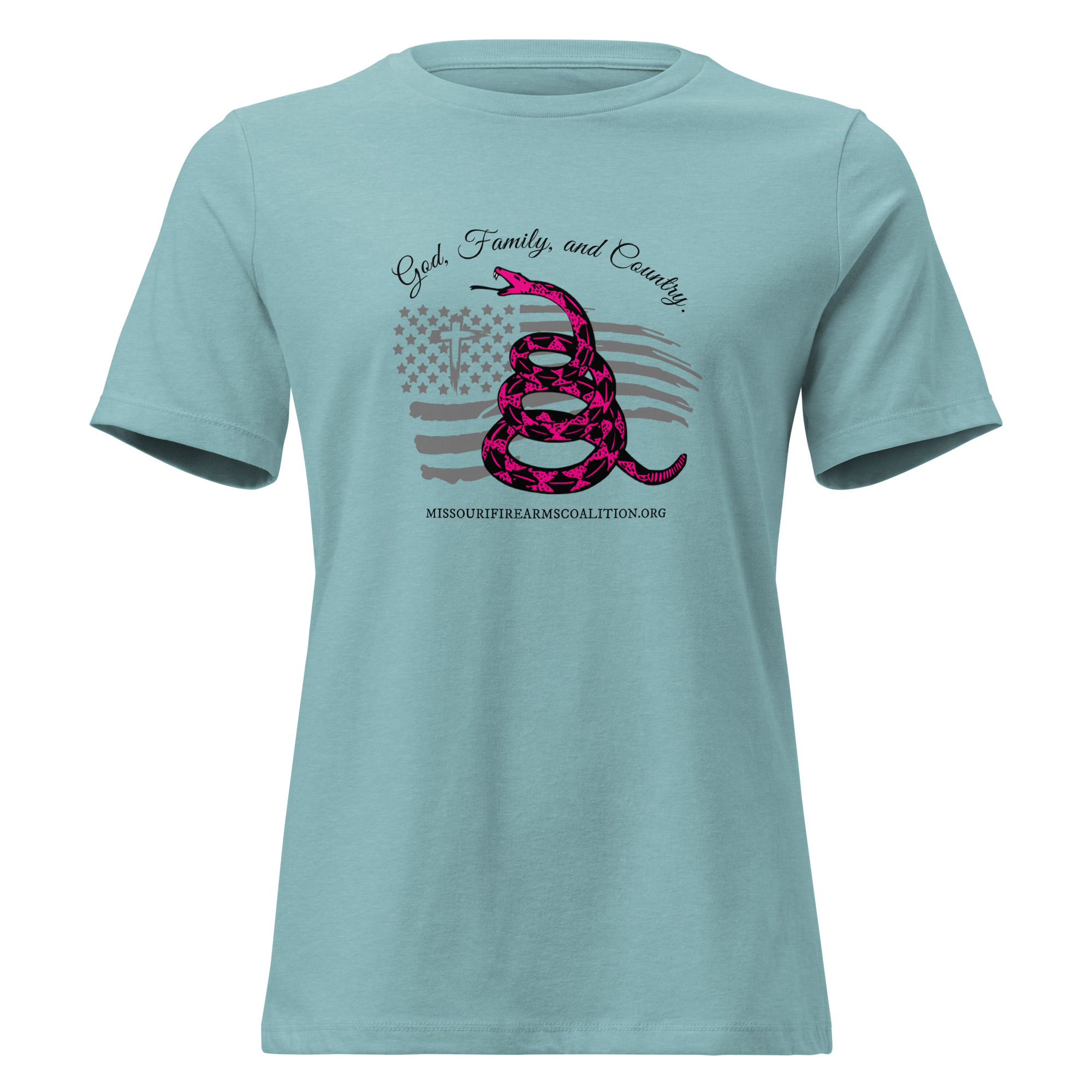 Supersoft – Short Sleeve – Women’s – Black Text – God, Family and Country - Image 4