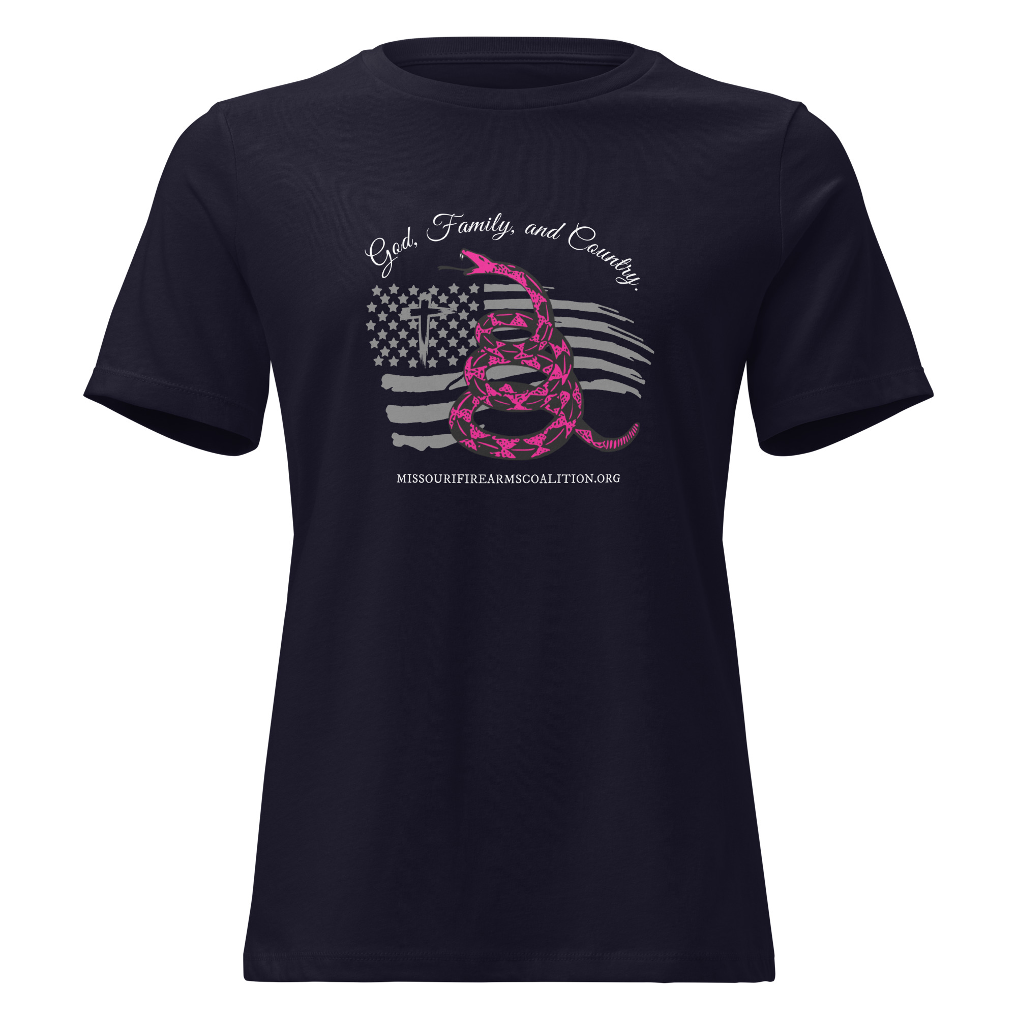 Supersoft - Short Sleeve - Women's - White Text - God, Family and Country - Image 2