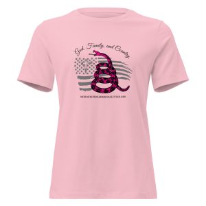 Supersoft – Short Sleeve – Women’s – Black Text – God, Family and Country