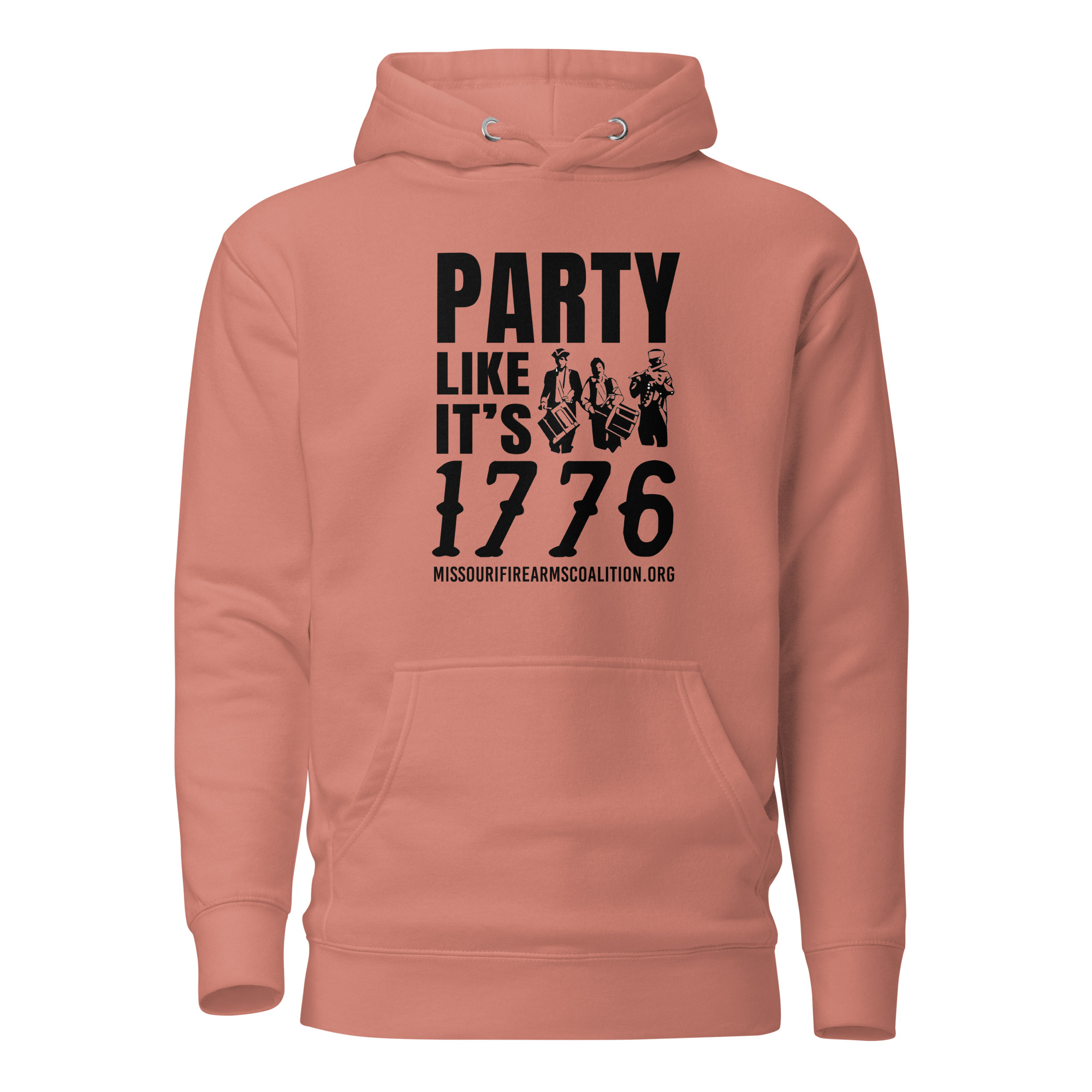 Soft – Party Like It’s 1776 – Black Text – Unisex – Hoodie - Image 3