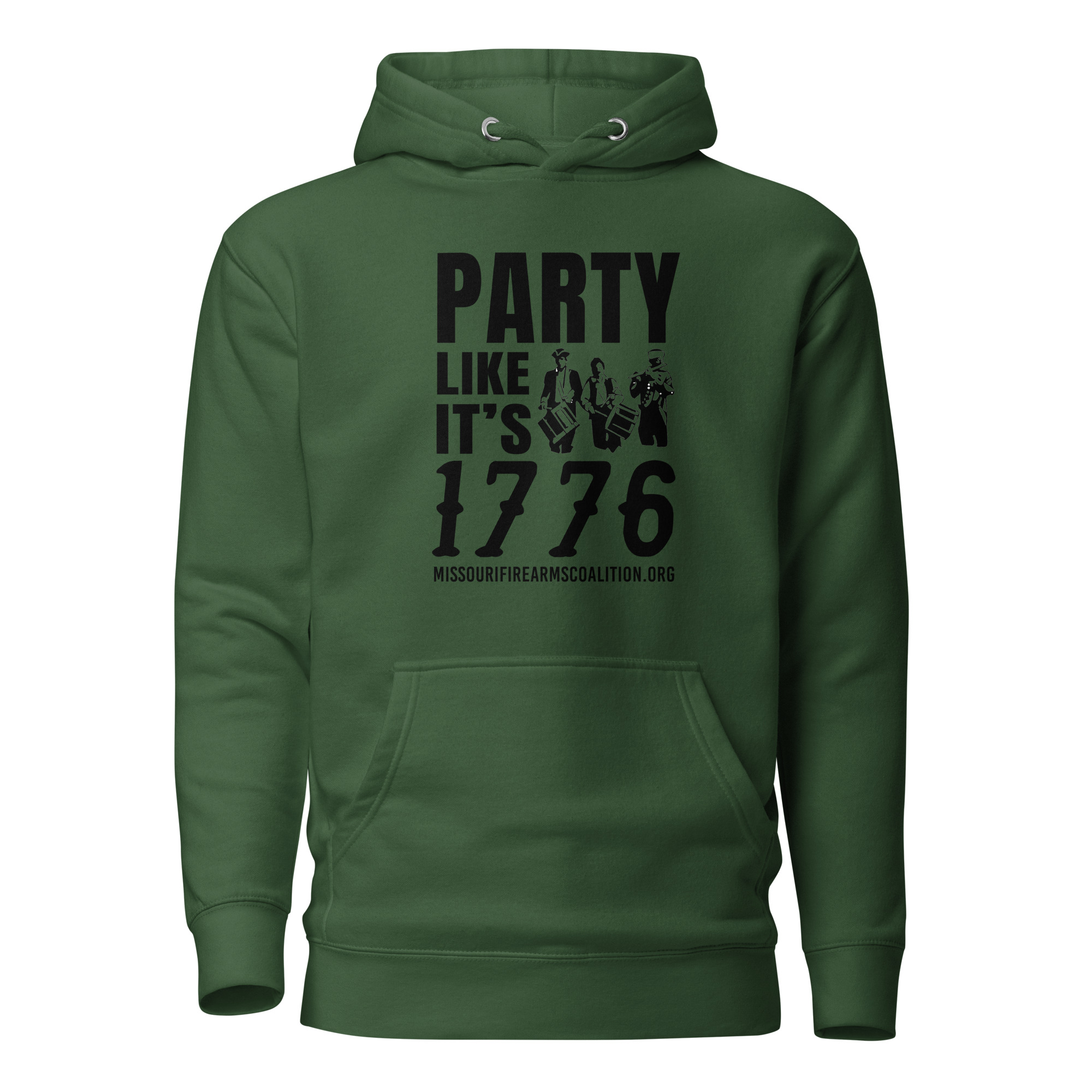 Soft – Party Like It’s 1776 – Black Text – Unisex – Hoodie - Image 2